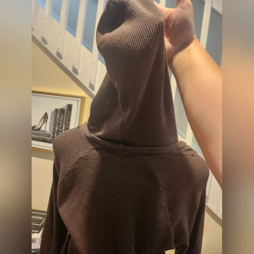 MONROW RIBBED Hoodie SIZE S